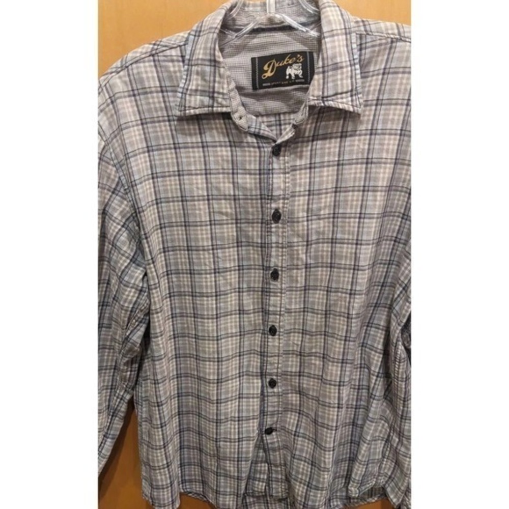 Dukes‎ Sportswear Button Down Size Large Flannel Longsleeve 100% cotton